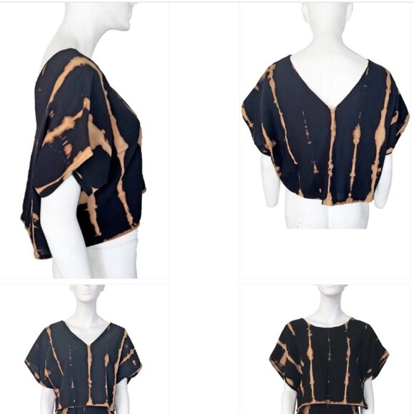 New Mex Designer Shibori Top Organic Cotton and Dye - Incredibly Unique NWT - Picture 3 of 3